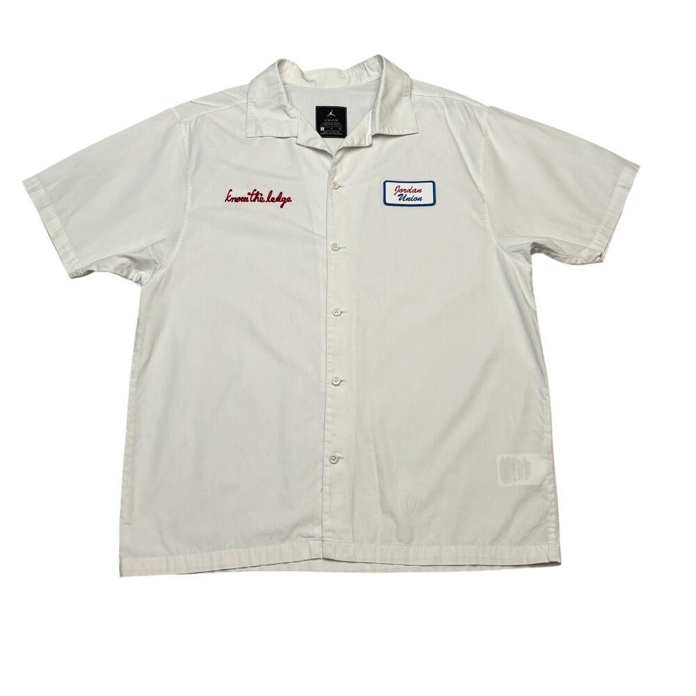 Jordan x Union LA Mechanic Button Down Shirt Platinum Men's Small Streetwear